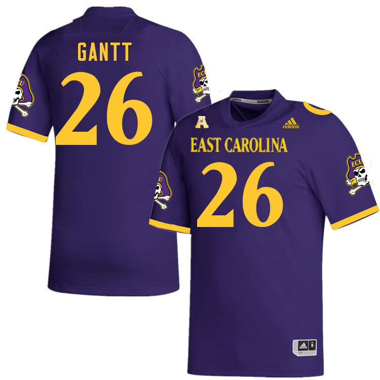 Men #26 DaMari Gantt ECU Pirates College Football Jerseys Stitched-Purple